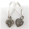 BZ1919-129 SILVER MACASITE EARRINGS