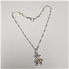 BZ1919-147 SILVER BEAR NECKLACE