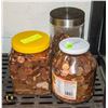 Image 1 : 17.32 KG CANADIAN PENNIES IN 3 JARS 1920+