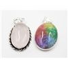 Image 1 : #57-NATURAL ROSE QZ & RAINBOW SOLAR QZ PENDANT