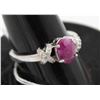 Image 1 : #124-HEATED RED RUBY & CZ RING SZIE 7.75