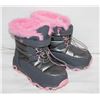 Image 1 : PAIR OF GIRL'S GREY & PLUSH PINK LINED