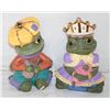 Image 1 : PAIR OF KING & QUEEN GARDEN FROGS 9 INCHES TALL