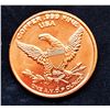 Image 2 : 10)  CANADA/USA 1 OUNCE OF PURE FINE COPPER COIN.