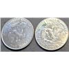 Image 2 : 1)  LOT OF 2 USA EISENHAUER SILVER DOLLARS, 1971