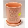 Image 1 : RAE DUNN PEACH COLORED FLOWER POT