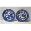 Image 1 : 2 JAPANESE BLUE WILLOW PLATES