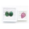 Image 1 : #207-GREEN EMERALD 14.80CT & RED RUBY 13.15 CT