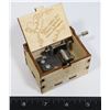 Image 1 : NEW ETCHED WOODEN CRANK MUSIC BOX. WILLIAM