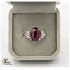 Image 1 : #28-7.60 CT NATURAL RUBY OVAL IN SHAPE W 4 ROUND