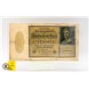 Image 1 : 1922 GERMANY 10,000 REICH MARK INFLATION NOTE