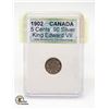 Image 1 : 1902 92.5% STERLING SILVER 5 CENT KING EDWARD VII