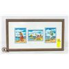 Image 1 : FRAMED 3 PANEL WALL HANGING SIGNED