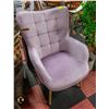 Image 1 : PASTEL PURPLE ARM CHAIR WITH WOOD LEGS