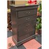 Image 1 : GREY 5 DRAWER DRESSER H-48" W-15.75" L-31.5"
