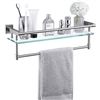 Image 1 : NEW KES BATHROOM GLASS SHELF/TOWEL RACK