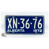 Image 1 : 1972 BLUE LICENCE PLATE