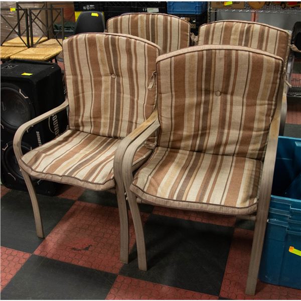 4 PATIO CHAIRS WITH CUSHIONS