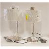 Image 1 : SET OF 2 BRUSHED NICKEL TABLE LAMPS WITH USB PORT