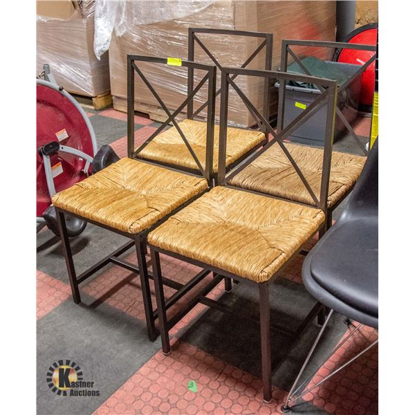 4 WICKER/METAL CHAIRS