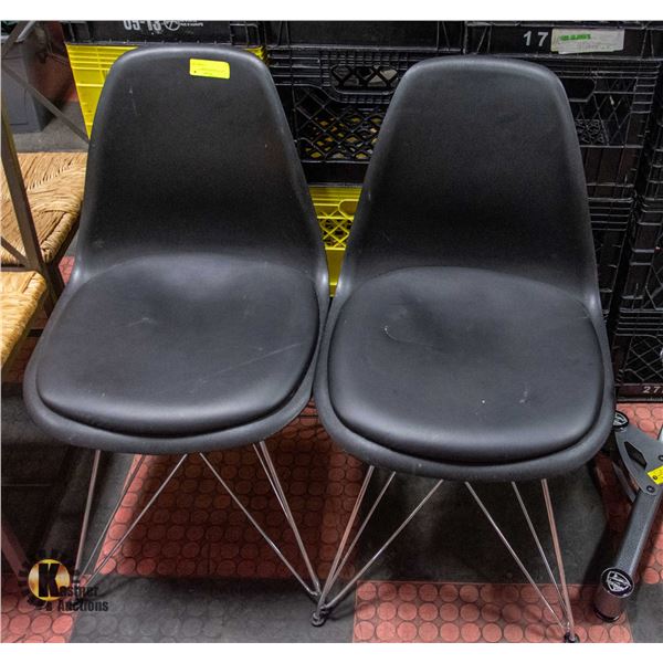 LOT OF 2 BLACK CHAIRS