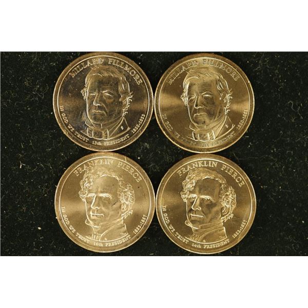 4 US PRESIDENTIAL DOLLARS: 2010-P & D FRANKLIN