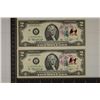 Image 1 : 2-1976 US $2 BICENTENNIAL FRN'S CRISP UNC WITH