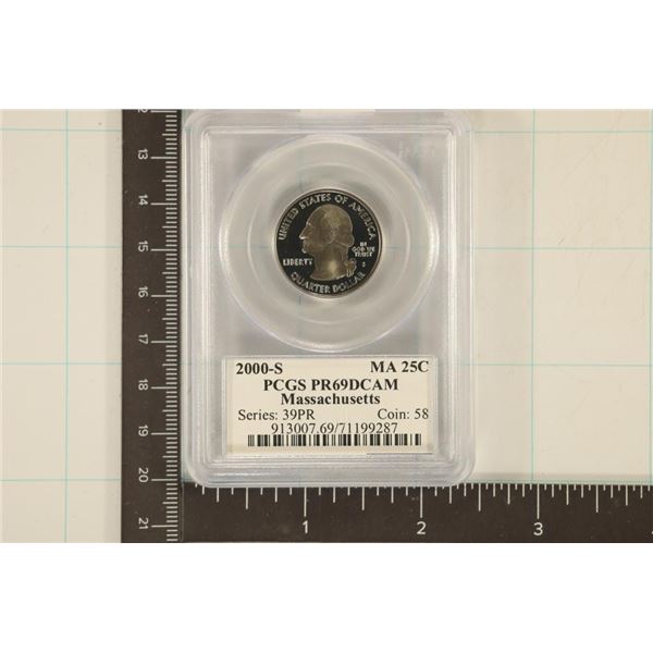 2000-S MASSACHUSETTS QUARTER PCGS PR69 DCAM