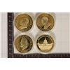 Image 1 : 4-WHITE HOUSE 1 1/2" GOLD COLORED PF SOUVENIR