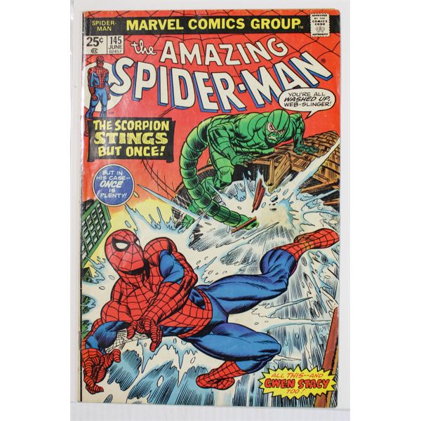 MARVEL #145 THE AMAZING SPIDERMAN 25 CENT COMIC