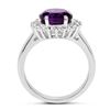 Image 2 : Plated Rhodium 2.40ct Amethyst and White Topaz Ring