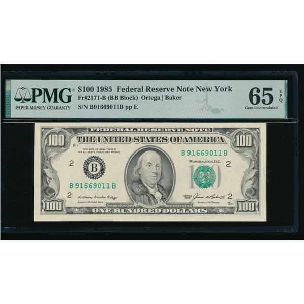 1985 $100 New York FRN PMG 65EPQ