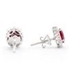 Image 2 : 14KT White Gold 2.05ctw Ruby and Diamond Earrings