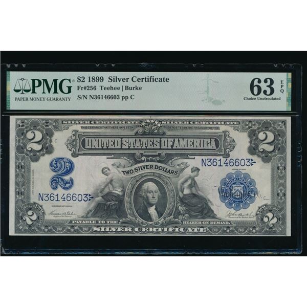 1899 $2 Mini Porthole Silver Certificate PMG 63EPQ