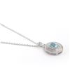 Image 2 : Plated Rhodium 1.32ctw Blue Topaz and Diamond Pendant with Chain