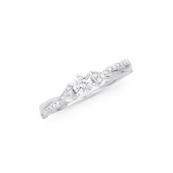 14KT White Gold 0.33ctw Diamond Ring