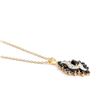 Image 2 : Plated 18KT Yellow Gold 2.81ctw Black Sapphire and Diamond Pendant with Chain