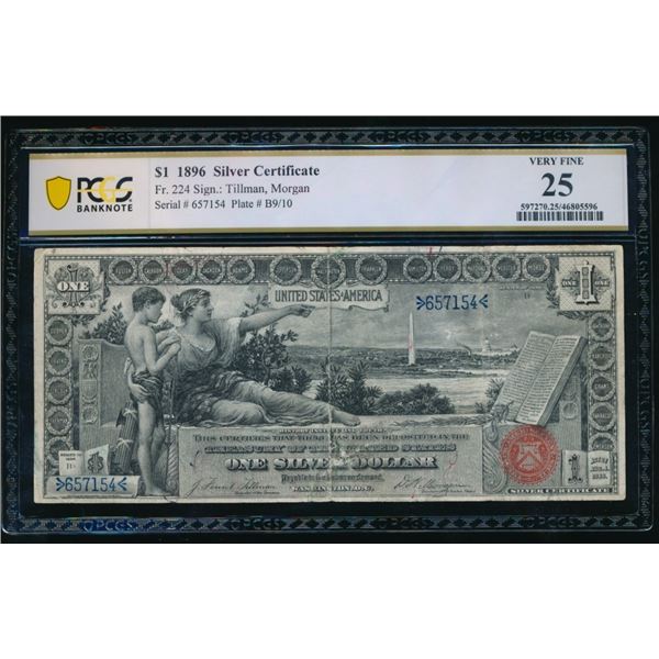 1896 $1 Educational Silver Certificate PCGS 25