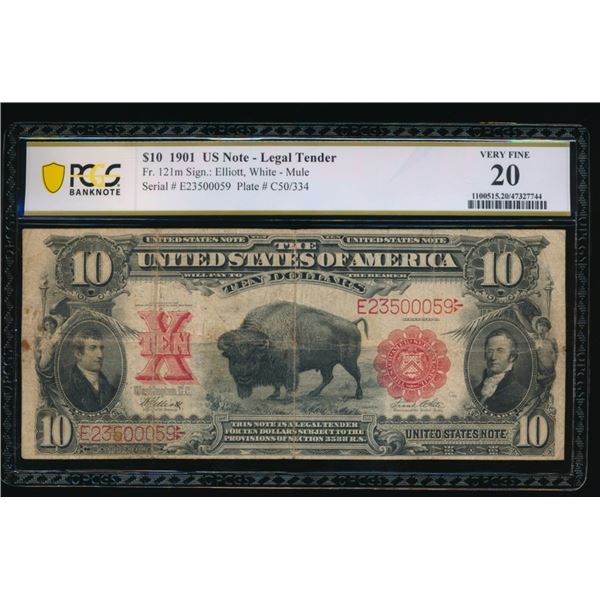 1901 $10 Bison Legal Tender Note PCGS 20