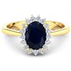 Image 1 : 14KT Yellow Gold 2.10ct Blue Sapphire and Diamond Ring