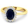 Image 2 : 14KT Yellow Gold 2.10ct Blue Sapphire and Diamond Ring