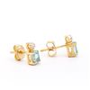 Image 2 : Plated 18KT Yellow Gold 1.12cts Blue Topaz and Diamond Earrings