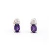 Image 1 : Plated Rhodium 0.84ctw Amethyst and Diamond Earrings