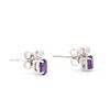 Image 2 : Plated Rhodium 0.84ctw Amethyst and Diamond Earrings