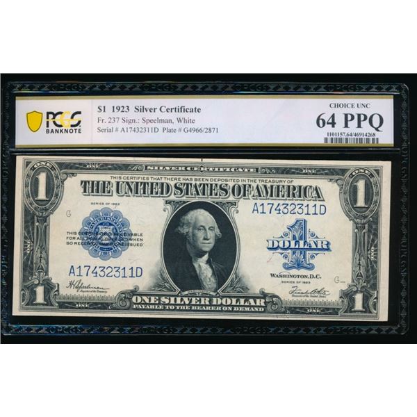 1923 $1 Silver Certificate PCGS 64PPQ