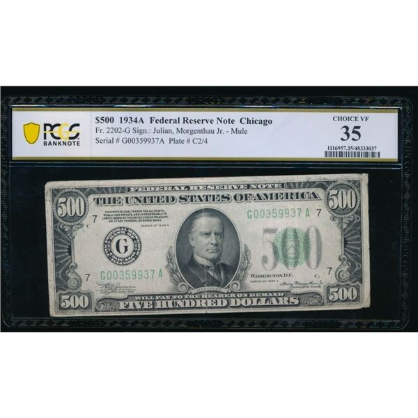 1934A $500 Chicago FRN PCGS 35