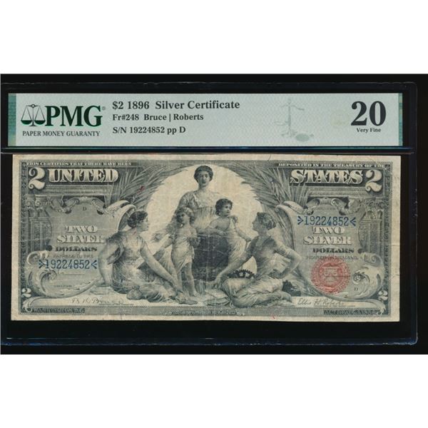 1896 $2 Educational Silver Certificate PMG 20