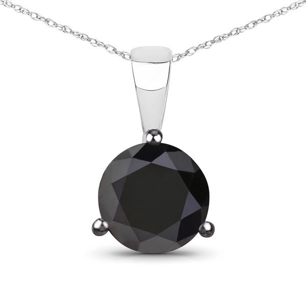 14KT White Gold 2.06ctw Black Diamond Pendant