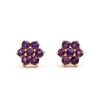 Image 1 : Plated 18KT Yellow Gold 1.21cts Amethyst and Diamond Earrings