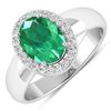 Image 2 : 14KT White Gold 1.53ct Zambian Emerald and Diamond Ring